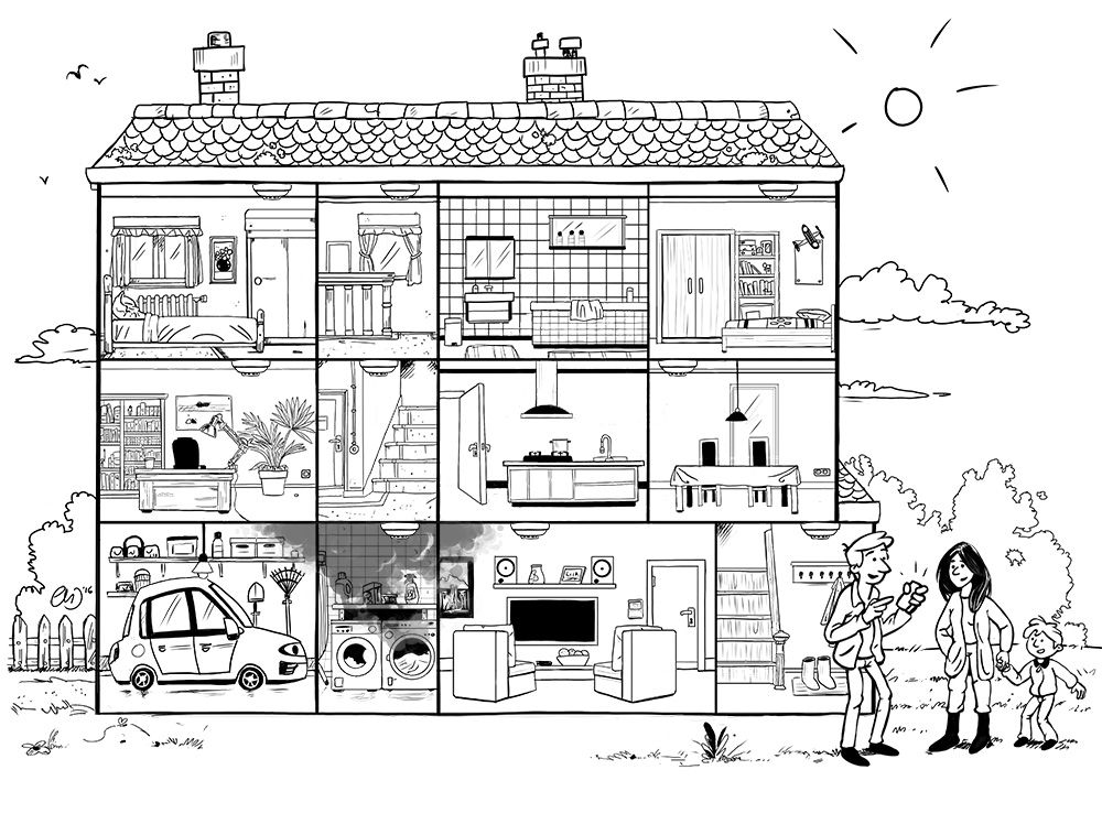 dessin à colorier sur les détecteurs incendie