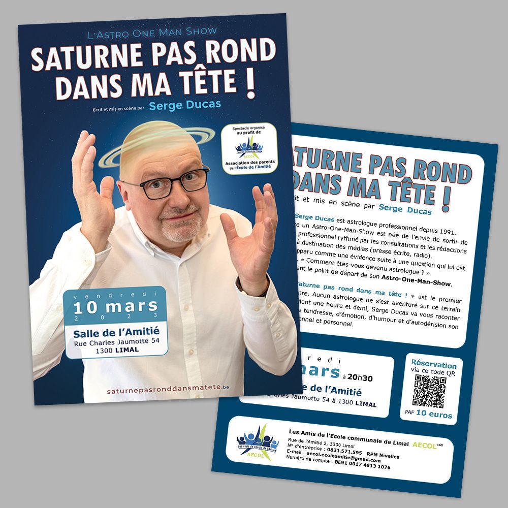 Saturne par rond dans ma tête Serge Ducas Astrologue Flyer